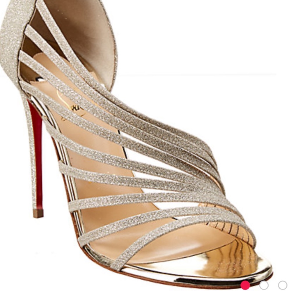 Christian Louboutin gold glitter stilettos